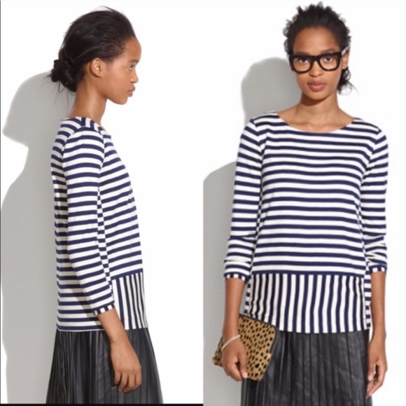 Madewell Tops - 🌵Madewell | Stripeturn Ponte Navy & White Top
